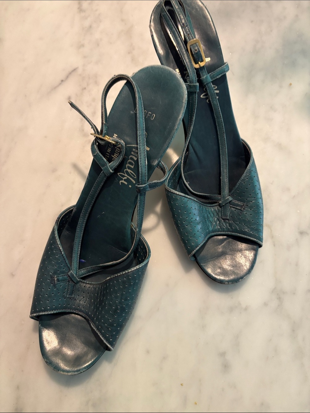 Amalfi Teal Slingback Heels